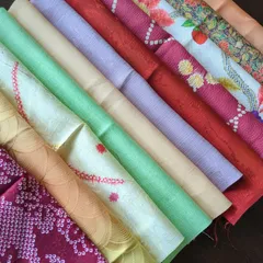 正絹【未使用保管品古布】多色布地のハギレセットハンドメイドパッチワークの素材