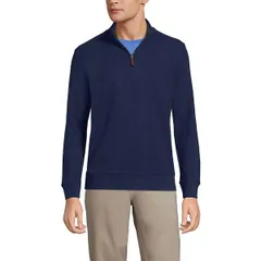 ランズエンド メンズ アウター ニット・セーター ハーフジップ トール セーター Lands End Mens Tall Bedford Rib Quarter Zip Sweater Radiant navy ネイビー