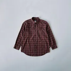 【極短丈・好配色】パタゴニア オーガニックコットン チェックシャツ M バーガンディ