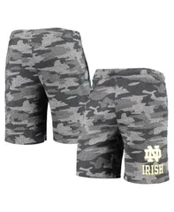 コンセプツ スポーツ メンズ ボトムス ハーフパンツ・ショーツ パイル ショートパンツ Conceptsport Mens Charcoal Gray Notre Dame Fighting Irish Camo Backup Terry Jam Lounge