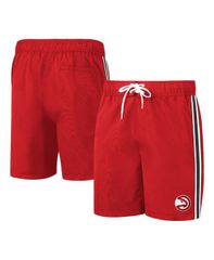컬 뱅크스 남성 수영복 반바지 반바지 반바지 GIII Sports by Carl Banks Mens Red Atlanta Hawksand Beach Volley Swim Shorts Red 레드