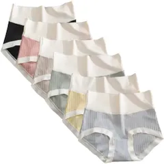 [FLYSHION] ショーツ レディース 下着 6枚セット 綿 深め 美尻 柔らか 締め付けない 伸縮性 吸汗 通気 消臭 ハイウエスト ショーツ お腹すっぽり 女性用下着 パンティ・ 1167f0b9