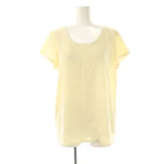 イヴサンローラン YVES SAINT LAURENT ブラウス 半袖 Uネック 34 アイボリー /AT ■AX ■GY19