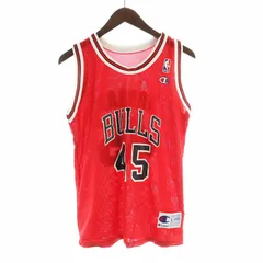 チャンピオン CHAMPION BULLS JORDAN 45 シカゴ ブルズ マイケルジョーダン メッシュ タンクトップ ノースリーブ ロゴ 赤 レッド ■GY17 /MQ