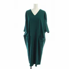 シビラ SYBILLA ロングワンピース Vネック 半袖 ロゴ M 緑 グリーン ■GY18 /MQ