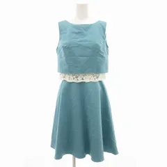 エメ アンシェ aimer anche パーティーワンピース ドレス ノースリーブ ひざ丈 9 スカイブルー 白 ホワイト /GV