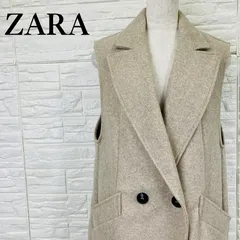 ZARA ザラ ロングジレ S ベージュ ダブルボタン レディース【005】