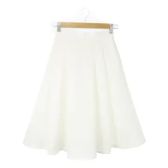 エムプルミエ ブラック M-Premier BLACK ミモレスカート ロング フレア タック 総レース 格子柄 小さいサイズ 34 XS 白 ホワイト /AO21 ■GY43