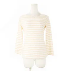 エンポリオアルマーニ EMPORIO ARMANI Light blue gray jersey sweater カットソー ラウンドネック 七分袖 ニット ジャカード 立体感 ボーダー 40 S ピンク 3H2M7E 2JL3Z /CK33 ■GY11