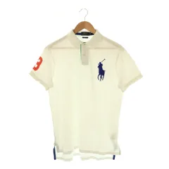ポロ ラルフローレン POLO RALPH LAUREN ポロシャツ 半袖 ビッグポニー M ホワイト ブルー オレンジ /ES ■GY18
