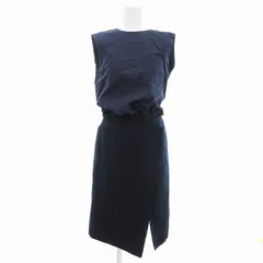 ミラオーウェン Mila Owen ドッキングワンピース ノースリーブ O 紺 ネイビー /JS