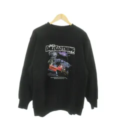 ダルクロージング DALL CLOTHING トレーナー スウェット クルーネック 長袖 プリント 裏起毛 XL 黒 ブラック /AO7 ■GY01