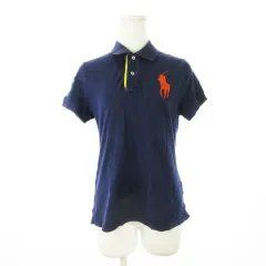 ラルフローレン RALPH LAUREN ポロシャツ 鹿の子 半袖 ビッグポニー ロゴ刺繍 M 紺 ネイビー /CK13