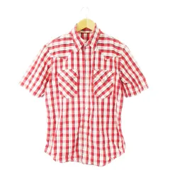 リーバイス レッドタブ Levi's RED TAB ウエスタンシャツ 半袖 コットン チェック L 赤 レッド /CK22
