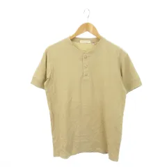 フリークスストア FREAKS STORE Tシャツ カットソー ヘンリーネック 半袖 USAコットン アウトステッチ S ベージュ /MN22