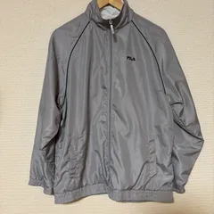 (^w^)b  FILA   フィラ  ナイロンジャケット　スポーツ　トレーニング　グレー　メンズ　サイズM   OM10740YS