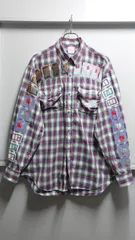 03’s Karl Helmut パッチ付き ボタンダウン チェックシャツ