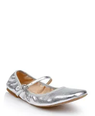 ジュウェルダグレイミシュカ レディース シューズ パンプス Jewel Badgley Mischka Kaya Ballerina Evening Flat Silver Metallic Fabric シルバー