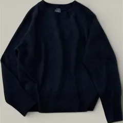 【25AW 美品】Spick & Span ウールカシミヤ ラグランクルーネックニット 黒 F　スピックアンドスパン カシミヤ混 クルーニット セーター ブラック