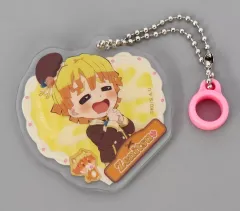 【中古】キーホルダー 我妻善逸 「鬼滅の刃×ufotable Cafe×マチ★アソビCAFE バレンタイン＆ホワイトデーイベント2025 後期 ランダムストローチャーム」