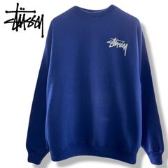 OLD STUSSY 90s 白タグ USA製 XL ネイビー ストックロゴ スウェット