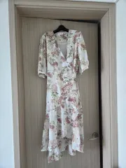 フラワー ラップ ロング丈ワンピース シフォン