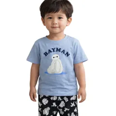 新品 コスト【Disney】キャラクター キッズ Tシャツ＆パンツ 3点セット サイズ100 ブラック長ズボン＋ブルーショートパンツ 服3点セット
