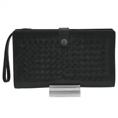 ボッテガ イントレチャート レザー クラッチバッグ ブラック Bランク bo5620bd