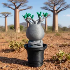 【唯一無二】恥じらいのグラキリス　塊根植物 フィギュア グラキリス　パキポディウム　鉢着脱可能 塊根植物 gracilius パキポディウム