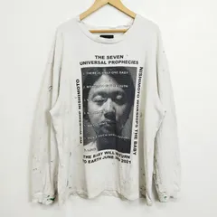 NISHIMOTO IS THE MOUTH ニシモトイズザマウス 両面 プリント 古着 襤褸 ペンキ ペイント コットン ホワイト ２XL 大きいサイズ B857