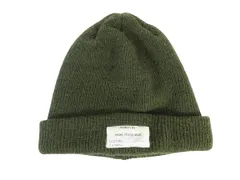 ビームス BEAMS ニット帽 帽子 ニットキャップ ワンポイント 無地 カーキ QQQ