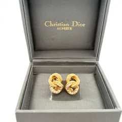 Christian Dior クリスチャンディオール イヤリング GP ゴールド ラインストーン ヴィンテージ【鑑定済み】正規品