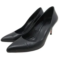 グッチ GUCCI パンプス ポインテッドトゥ ハイヒール ピンヒール 36.5 23.5cm 黒 ブラック ■IBO90