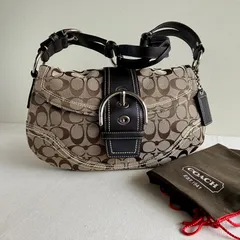 Coach Vintage Medium Soho Brown Signature C Canvas Shoulder Flap Bag Y2K