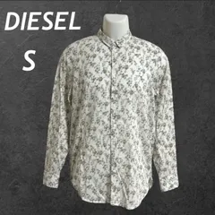 DIESEL ディーゼル メンズ 長袖シャツ S ブラウス 綿 コットン   RN 93243 CA 25594 花柄 総柄 ホワイト系 マルチカラー (I012)★