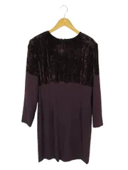 ジバンシィ GIVENCHY ワンピース チュニック 長袖 ひざ丈 ベルベット 無地 パープル系 サイズ38 QQQ