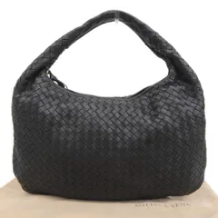 【本物保証】 布袋付 超美品 ボッテガヴェネタ BOTTEGA VENETA イントレチャート ワンショルダーバッグ 115653 レザー ブラック 定番