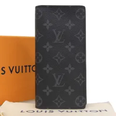 【本物保証】 箱・布袋付 新品同様 ルイヴィトン LOUIS VUITTON モノグラム エクリプス ポルトフォイユ ブラザ M61697 二つ折り長財布