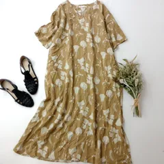 SamansaMos2rhythm サマンサモスモスリズム ボタニカルフラワープリント ワンピース カフタン 花柄(98E＋9413)26N