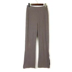 ニコアンド Niko and.. パンツ リブ ニット イージーパンツ ストレッチ M モカブラウン