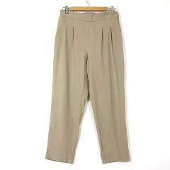 グンゼ GUNZE パンツ タック ワイド テーパード イージーパンツ ストレッチ LL ベージュ 大きいサイズ