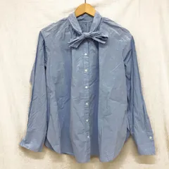 BABYLONE 22AW タイプライターボウタイブラウス コットン100% シャツ ブルー FREEのサムネイル