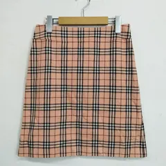 BURBERRY BLUE LABEL バーバリーブルーレーベル ノバチェック スカート 台形 コットン 三陽商会 古着 VINTAGE ピンク系 38 B864