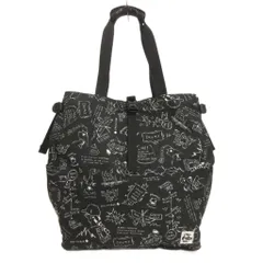 チャムス CHUMS Recycle 2way Tote Bag トートバッグ リュックサック 総柄 黒 ブラック
