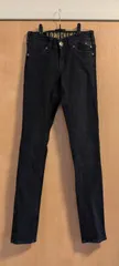 サムシング　XSサイズ　黒　ブラックデニム　ポケットスパンコール付き　スキニーデニム