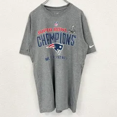 古着 used　NIKE ナイキ　半袖センタープリントTシャツ　SUPER BOWL　ペイトリオッツ　アメフト　グレー　Lサイズ【値引き交渉OK！】