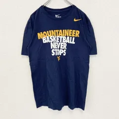古着 used　NIKE　ナイキ　半袖プリントTシャツ　バスケットボール　スウッシュマーク　ネイビー　クルーネック　Mサイズ【値引き交渉OK！】