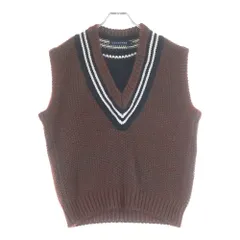 NO BRAND (ノーブランド) COGNOMEN コグノーメン LAYERED KNIT VEST レイヤードニットベスト Vネックニットベスト WA-KN-U03 バーガンディー