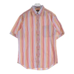 Paul Smith (ポールスミス) ストライプ総柄 半袖シャツ オレンジ