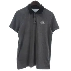 アディダス adidas ポロシャツ カットソー 半袖 ドット グレー L